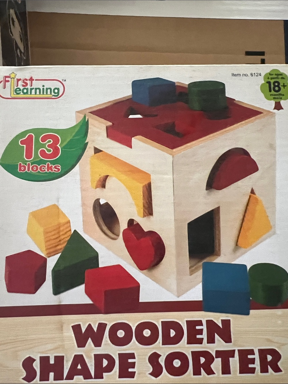 First Learning Wooden Shape Sorter Toy - Multicolor
